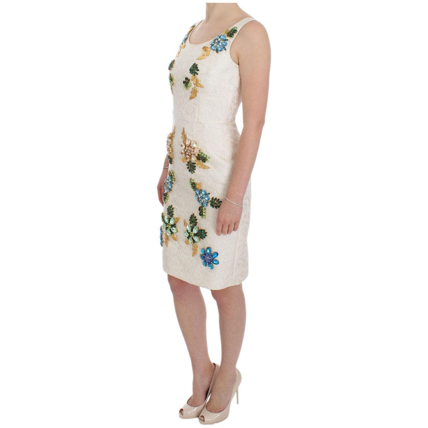 Elegant Floral Brocade Sheath Dress