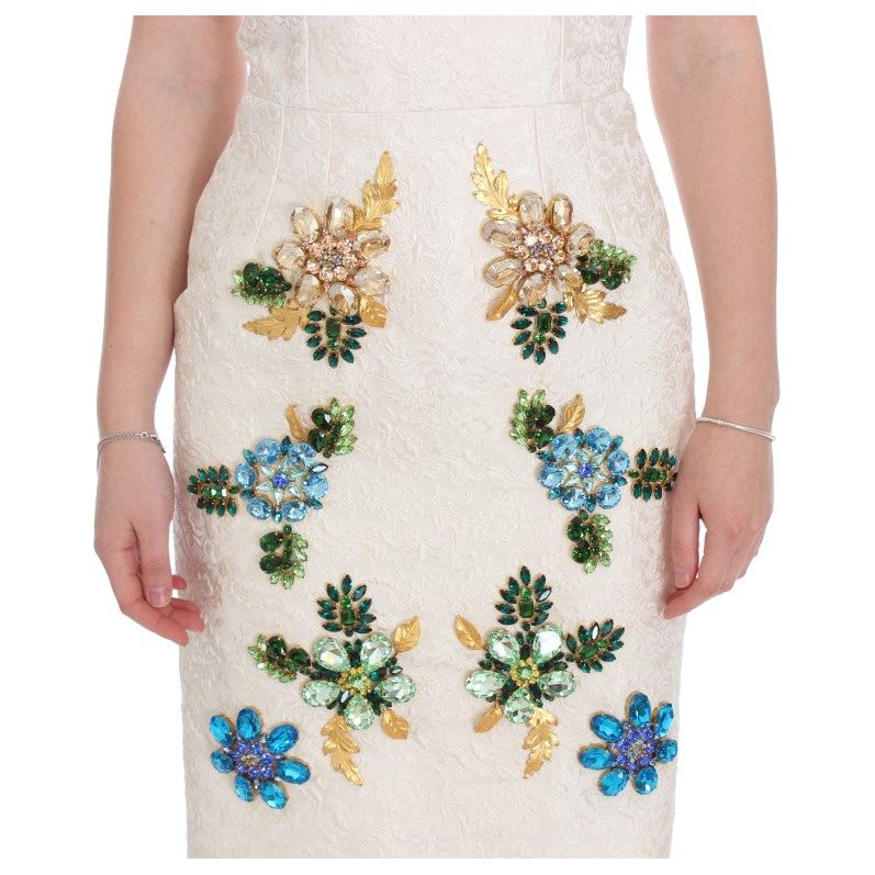 Elegant Floral Brocade Sheath Dress