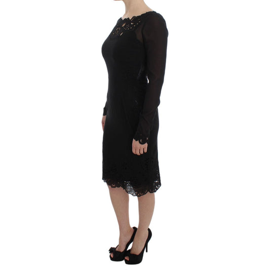 Dolce & GabbanaElegant Black Floral Lace Sheath DressMcRichard Designer Brands£1699.00