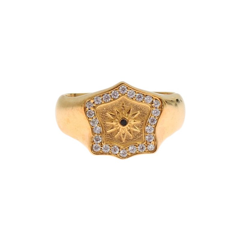 Elegant Men's Gold Plated Silver Ring