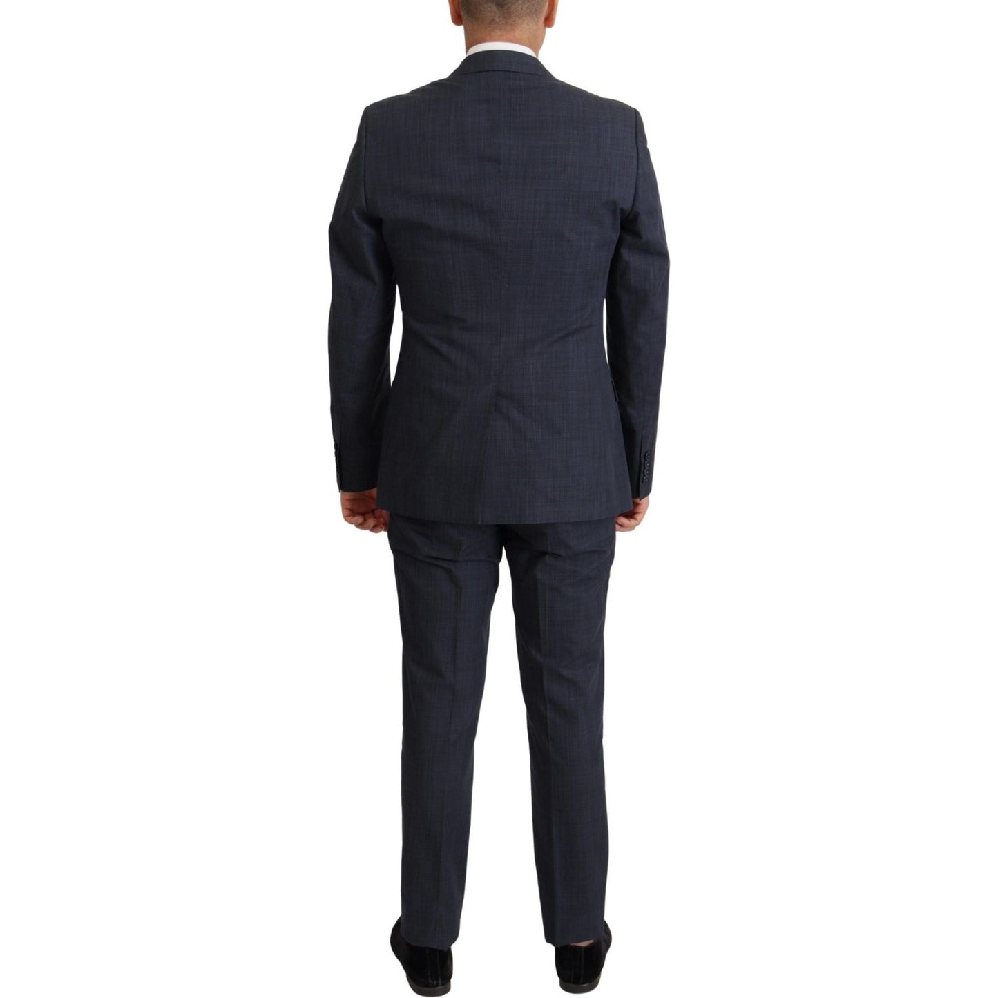 Elegant Dark Blue Cotton Three Piece Martini Suit