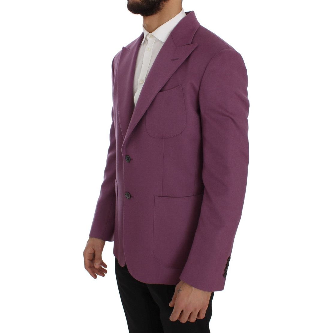 Elegant Purple Cashmere-Silk Blend Blazer