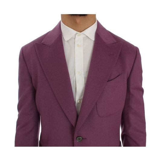 Elegant Purple Cashmere-Silk Blend Blazer