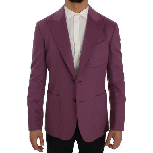 Elegant Purple Cashmere-Silk Blend Blazer