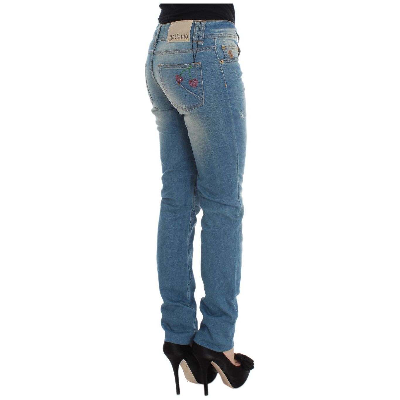 Sleek Blue Slim Fit Designer Jeans