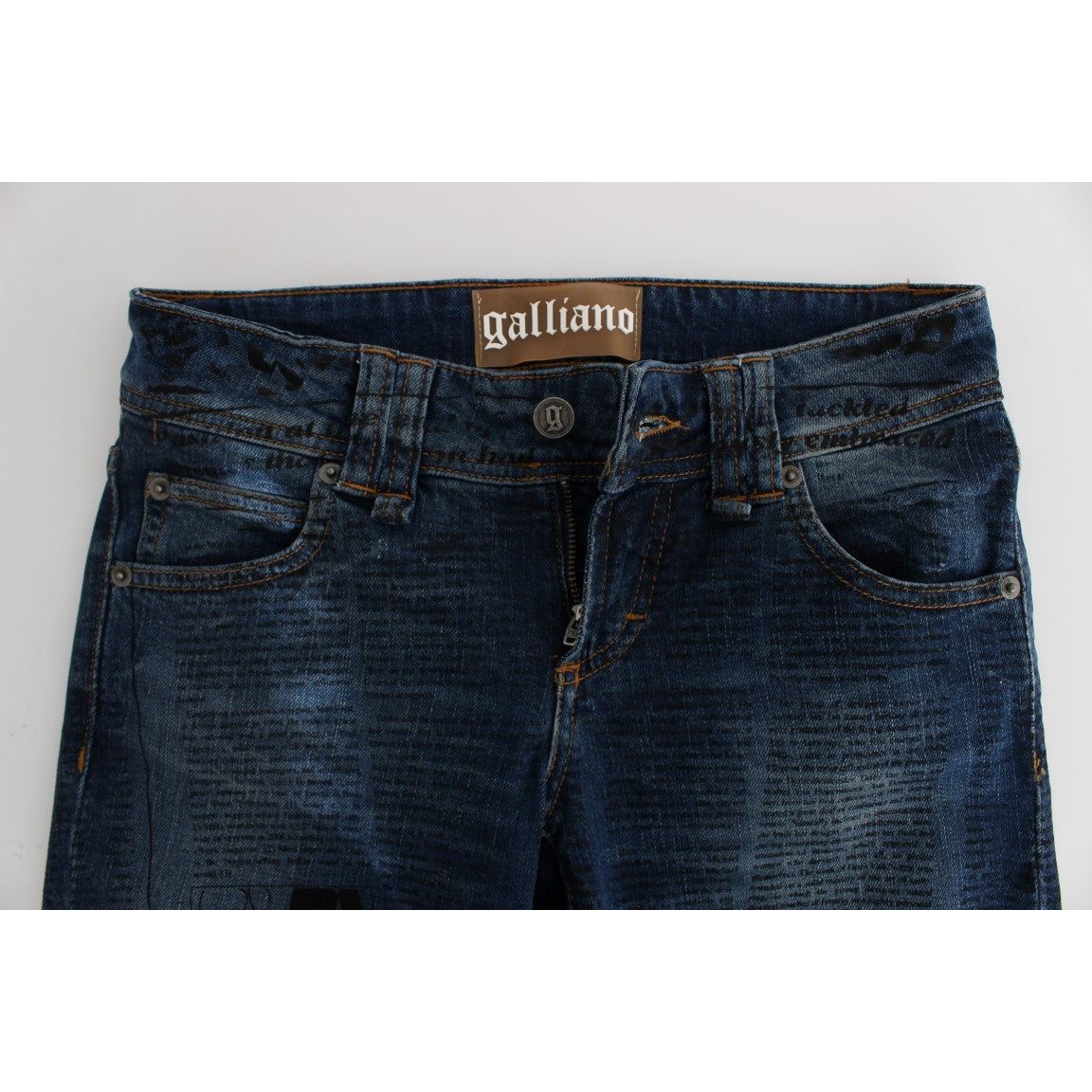 John Galliano Elegant Slim Bootcut Denim Jeans blue-wash-cotton-blend-slim-fit-bootcut-jeans-1