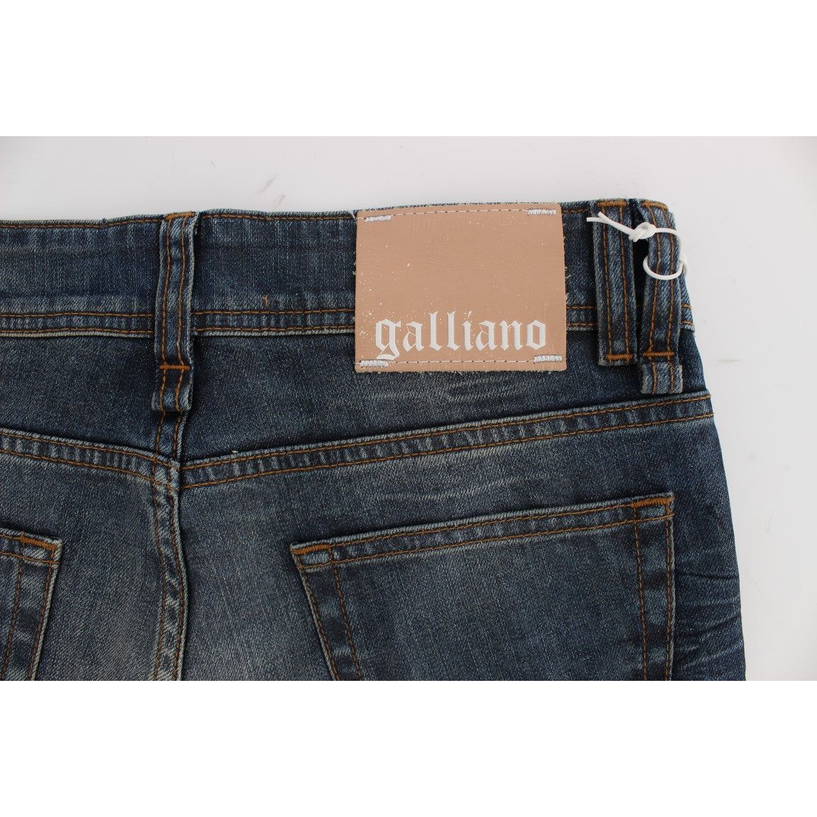 John Galliano Chic Slim Fit Blue Jeans blue-wash-cotton-blend-slim-fit-jeans-2