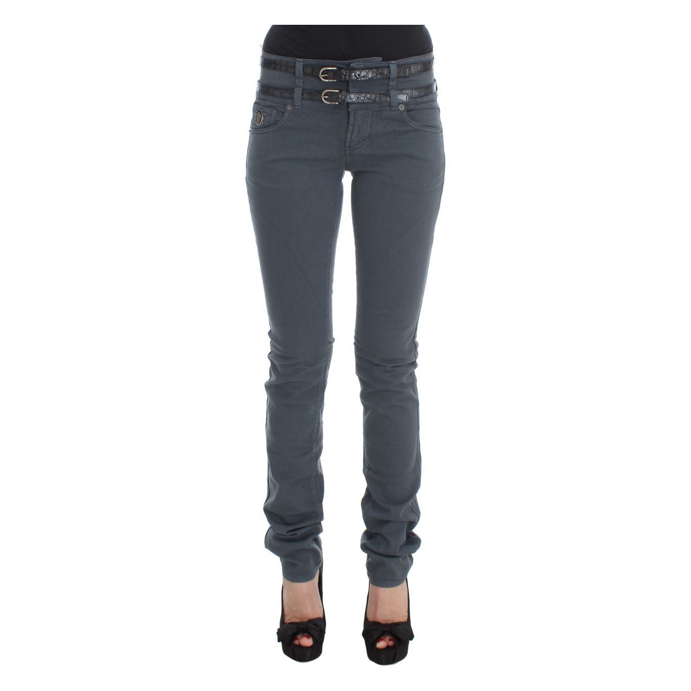 Sleek Slim Fit Italian Jeans in Chic Blue