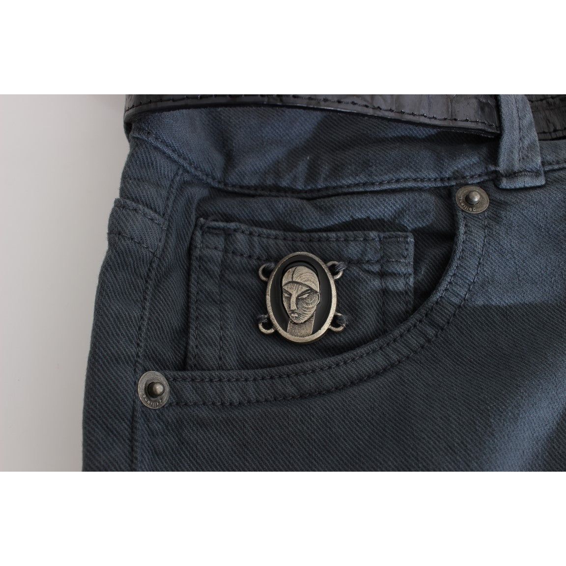 Sleek Slim Fit Italian Jeans in Chic Blue