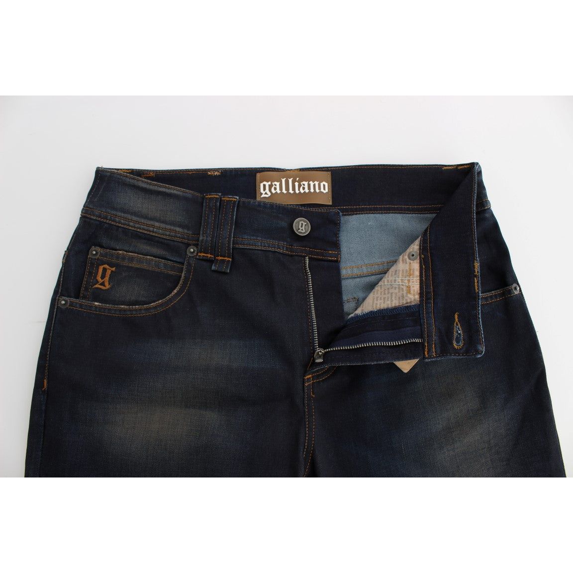 John Galliano Chic Boyfriend Fit Blue Jeans blue-wash-cotton-blend-boyfriend-fit-jeans