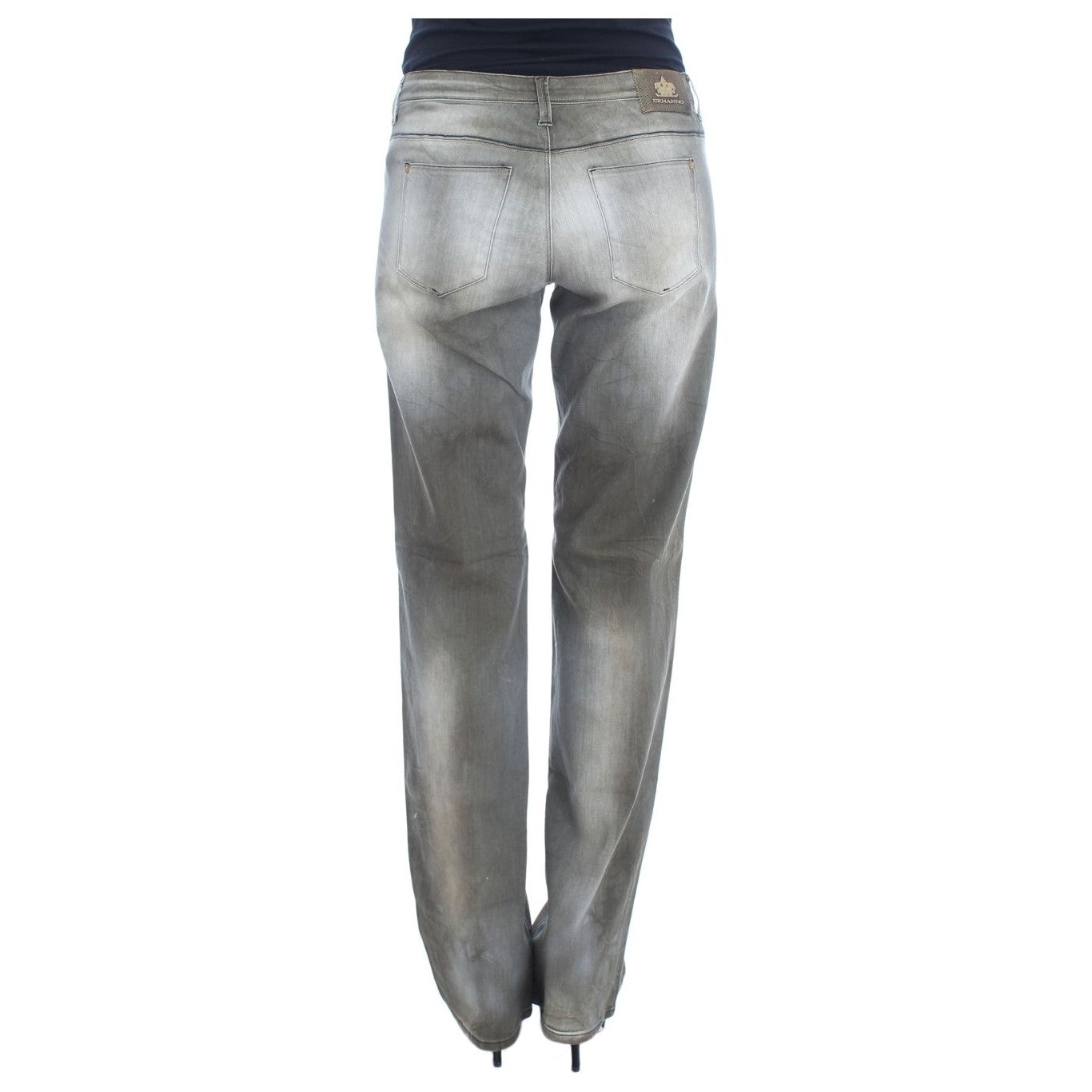 Ermanno Scervino Chic Gray Wash Boyfriend Jeans gray-cotton-blend-loose-fit-boyfriend-jeans