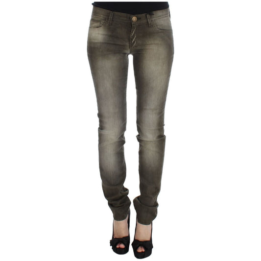 Chic Gray Slim Fit Italian Denim