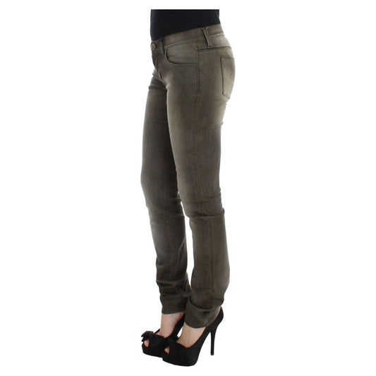 Chic Gray Slim Fit Italian Denim