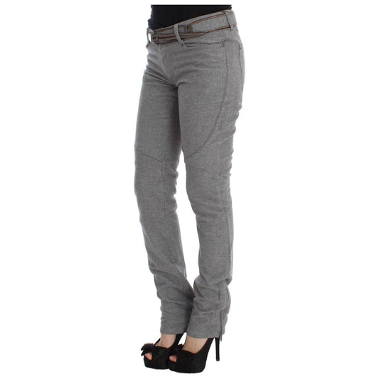 Chic Gray Casual Cotton Pants