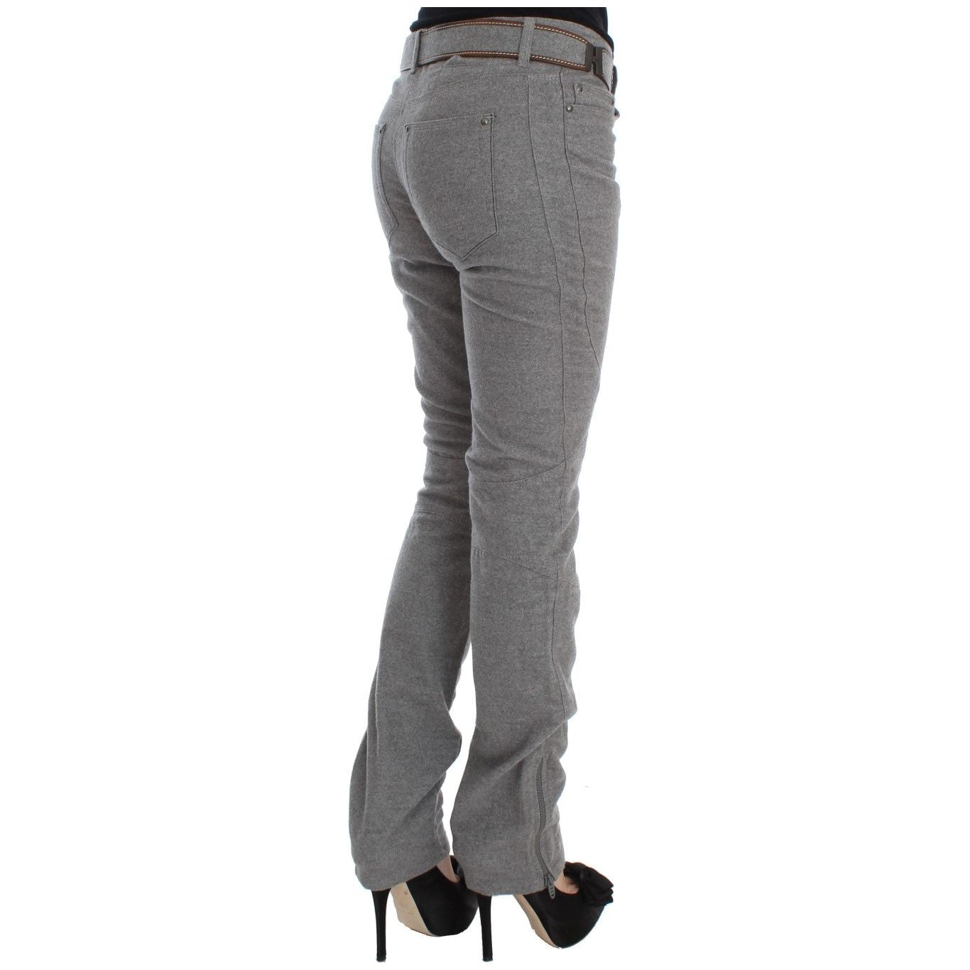 Ermanno Scervino Chic Gray Casual Cotton Pants gray-cotton-slim-fit-casual-bootcut-pants