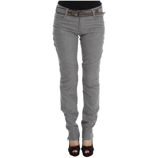 Chic Gray Casual Cotton Pants