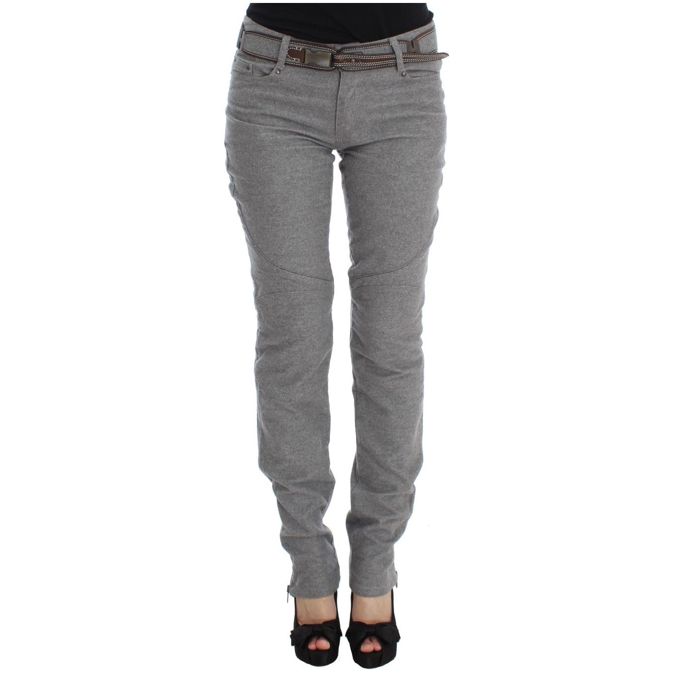 Chic Gray Casual Cotton Pants