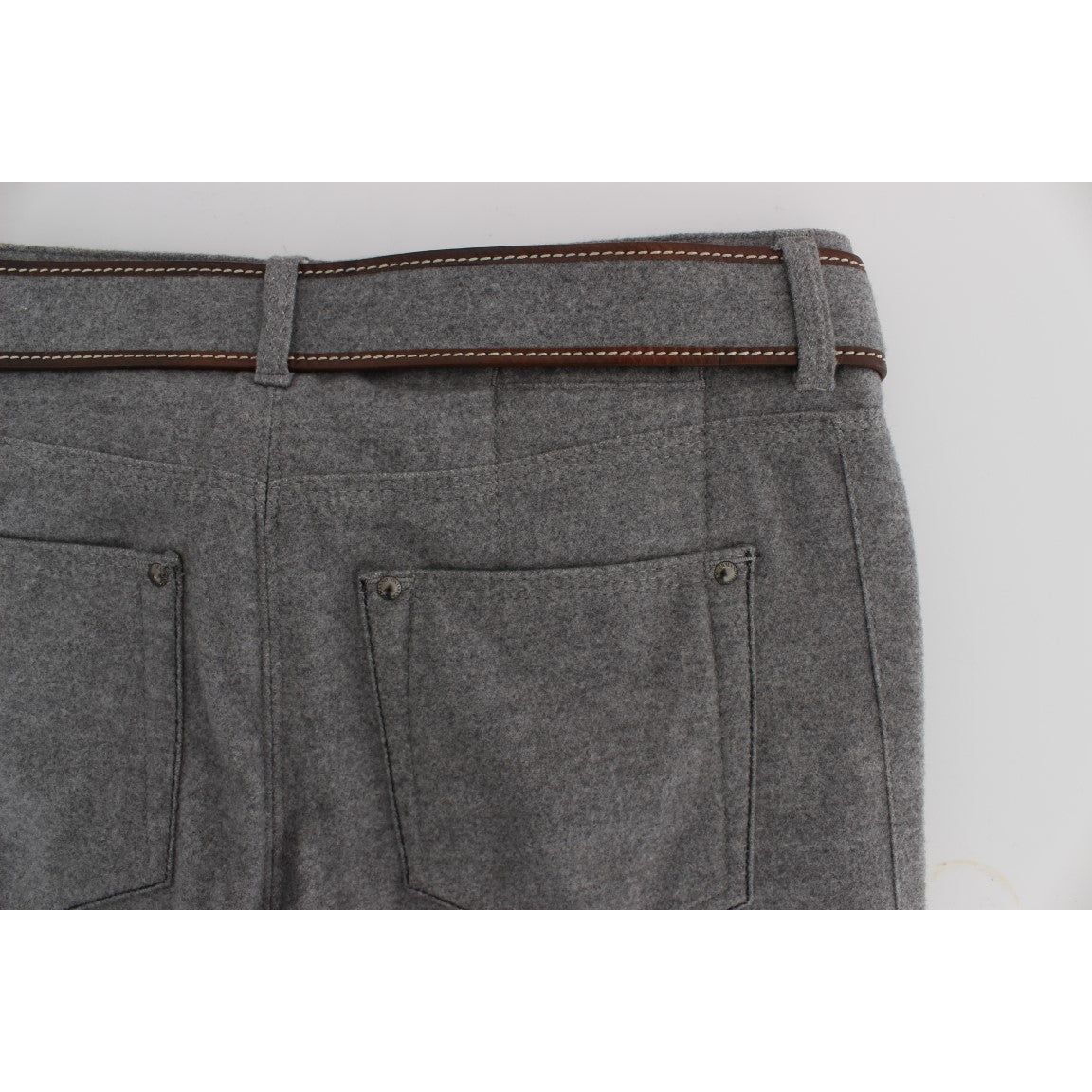 Chic Gray Casual Cotton Pants