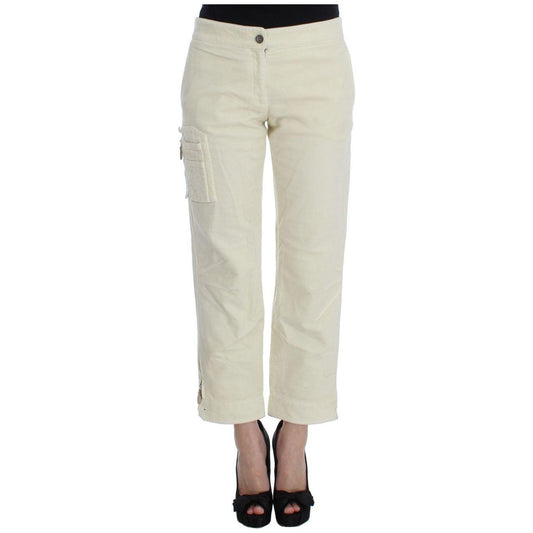 Ermanno Scervino Beige Cotton Capri Cropped Cargo Pants Jeans & Pants