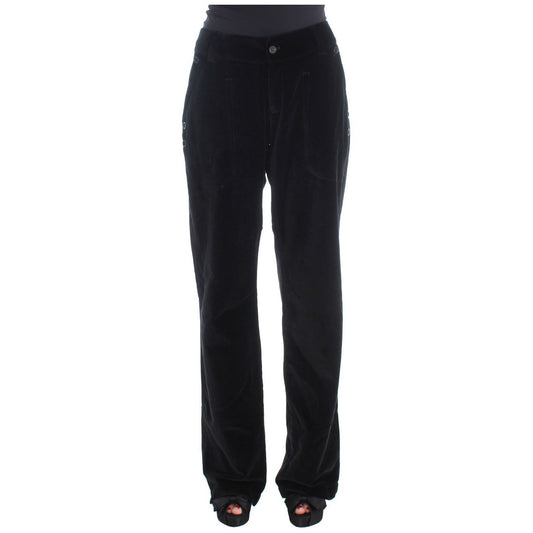 Chic Black Straight Fit Cotton Jeans