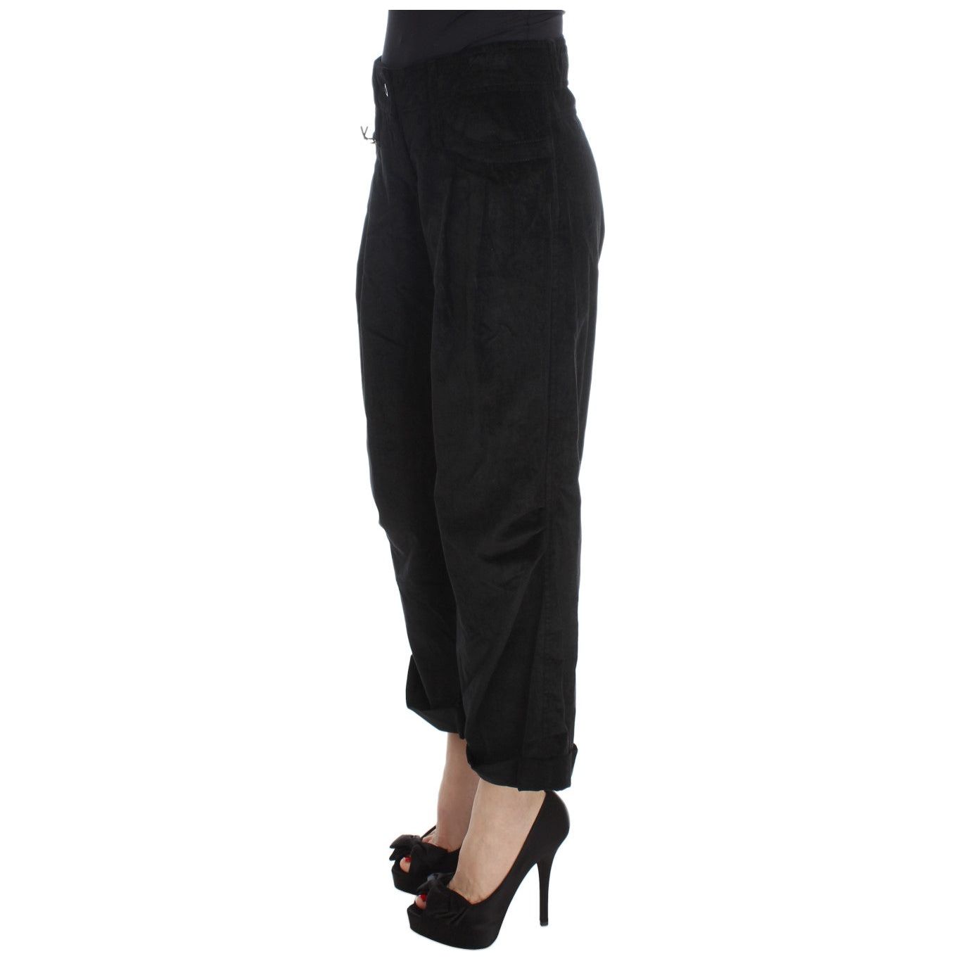 Chic Black Wide Leg Cotton Jeans