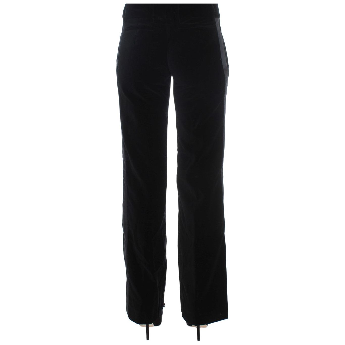 Elegant Black Wide Leg Silk Blend Pants