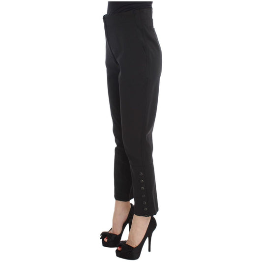 Ermanno Scervino Elegant Cropped Capri Pants in Black Jeans & Pants black-cotton-blend-capri-cropped-pants