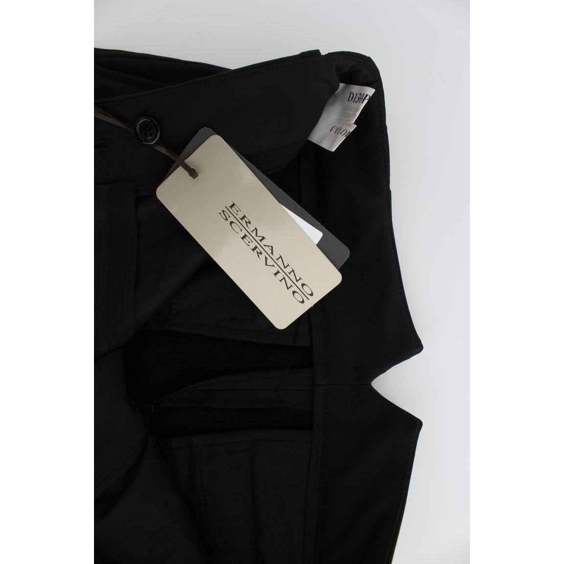 Ermanno Scervino Black Cotton Blend Capri Cropped Pants Jeans & Pants