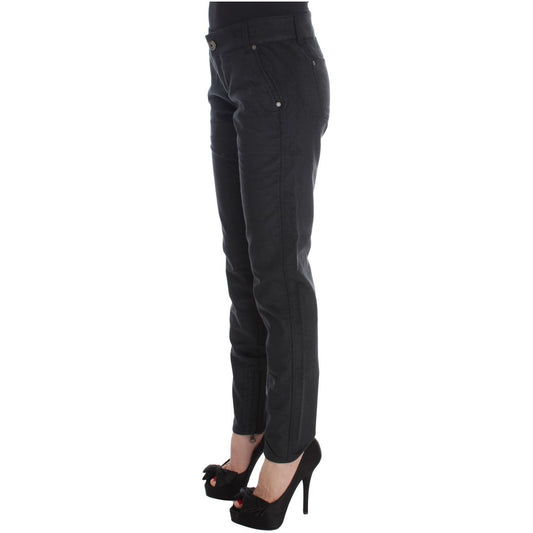 Ermanno Scervino Chic Black Regular Fit Trousers Jeans & Pants black-cotton-blend-regular-fit-pants