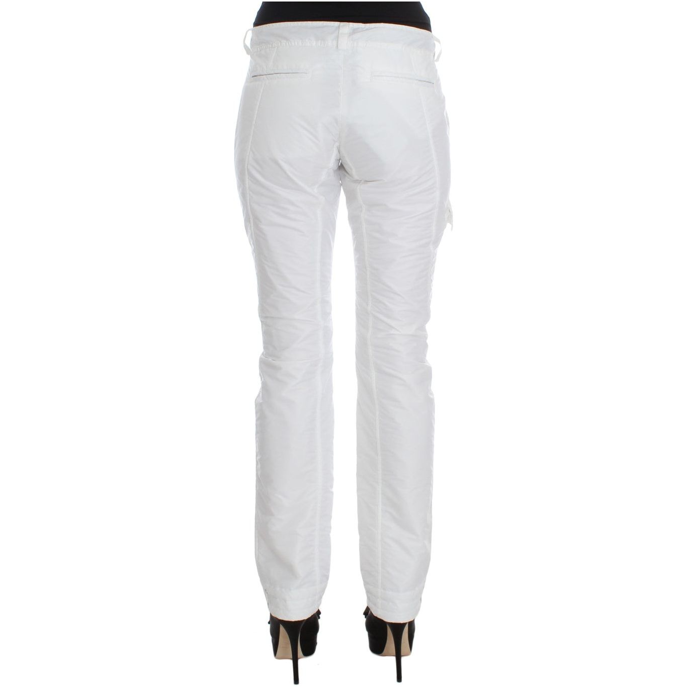 Ermanno Scervino Chic White Nylon Cargo Pants by Italian Designer white-nylon-padded-slim-fit-cargo-pants