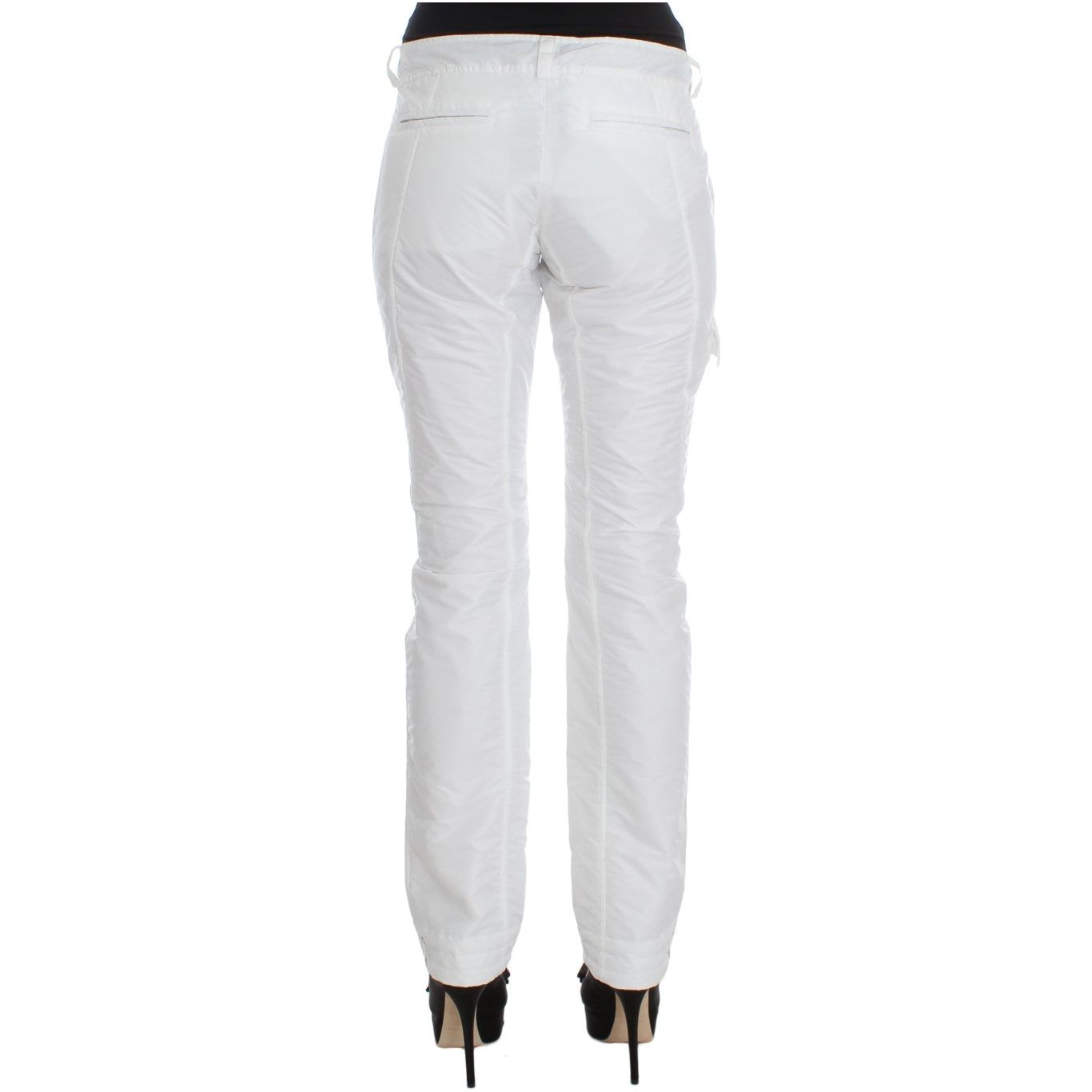 Chic White Nylon Cargo Pants by Italian Designer