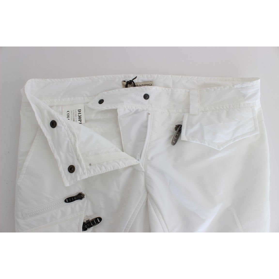 Chic White Nylon Cargo Pants by Italian Designer