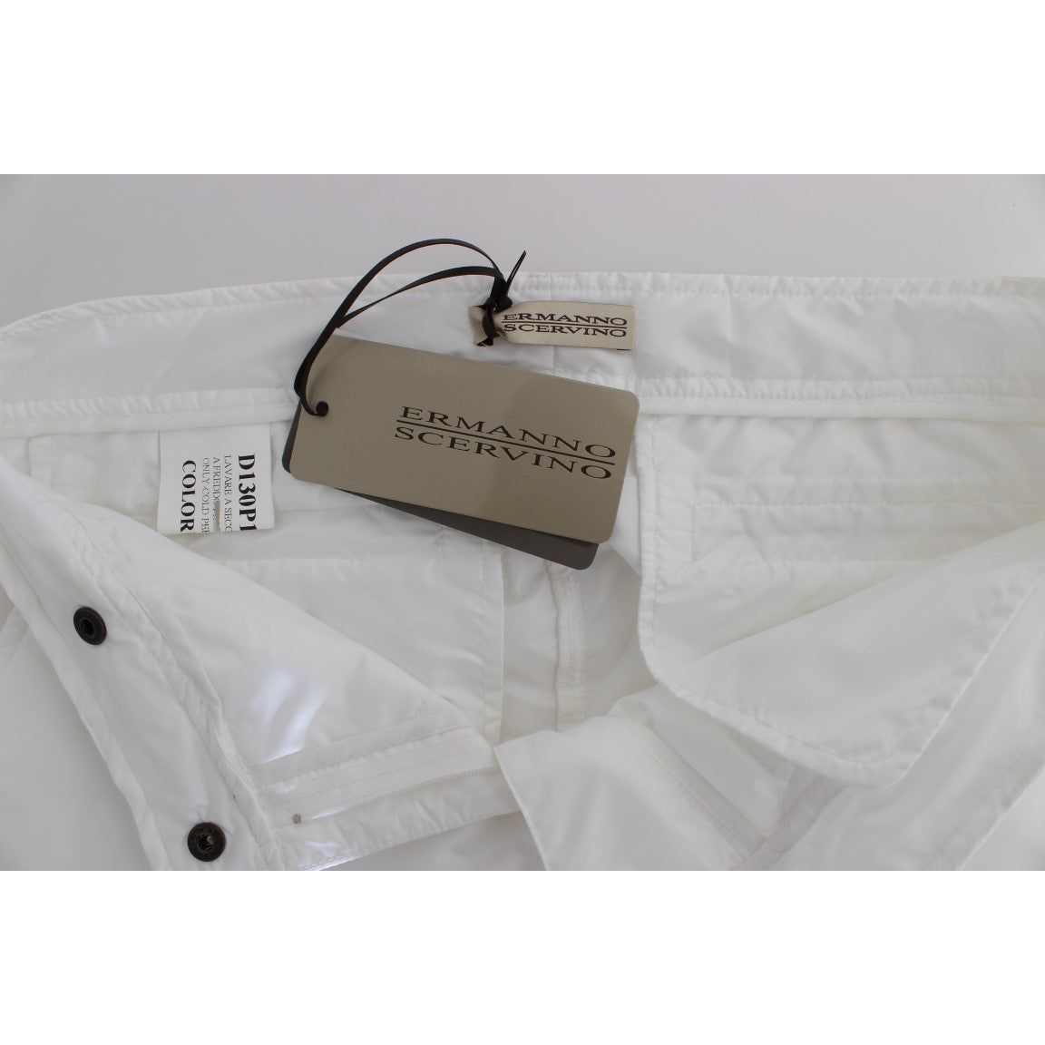 Chic White Nylon Cargo Pants by Italian Designer