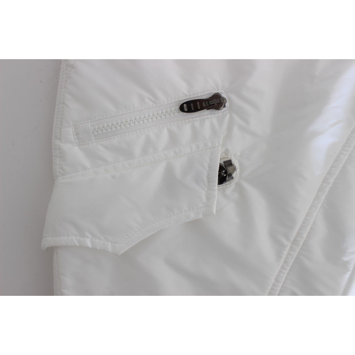 Chic White Nylon Cargo Pants by Italian Designer