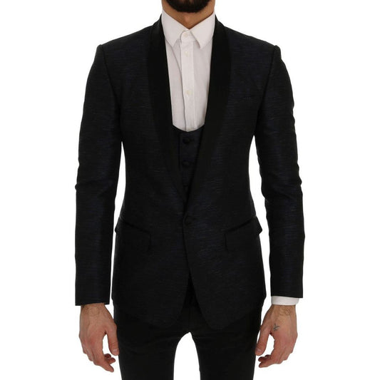 Dolce & GabbanaElegant Blue & Black Slim Fit Suit EnsembleMcRichard Designer Brands£1039.00