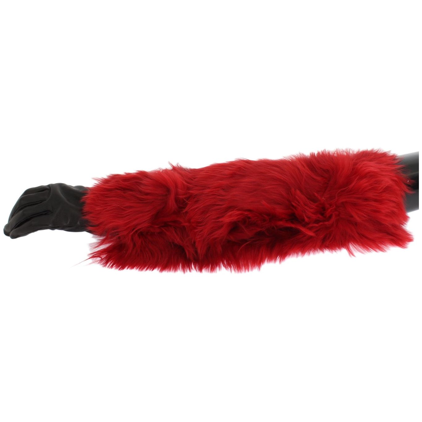 Dolce & Gabbana | Elegant Red Leather Elbow Long Gloves| McRichard Designer Brands   