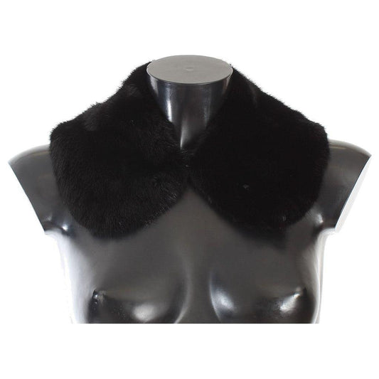 Dolce & Gabbana Black Mink Fur Shoulder Collar Scarf Dolce & Gabbana