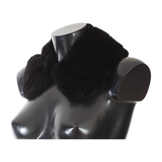 Elegant Black Mink Fur Shoulder Wrap Scarf