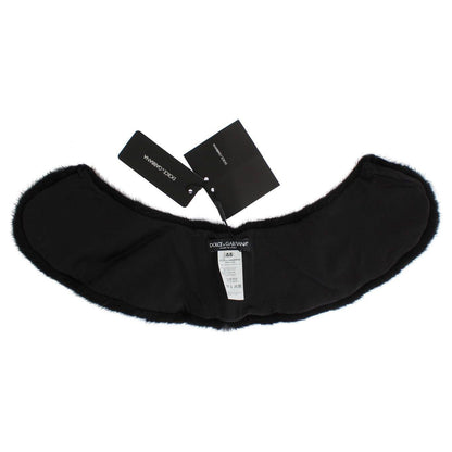 Dolce & Gabbana Black Mink Fur Shoulder Collar Scarf