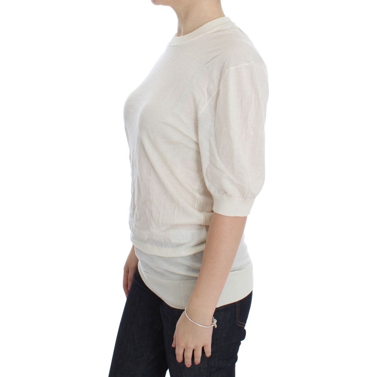 Elegant White Cashmere Sweater