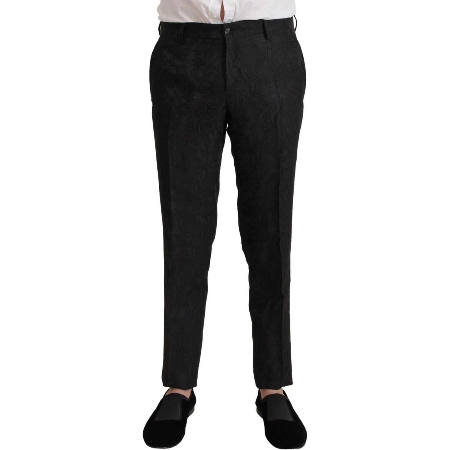 طقم بدلة مارتيني باللون الأسود اللامع من دولتشي آند غابانا