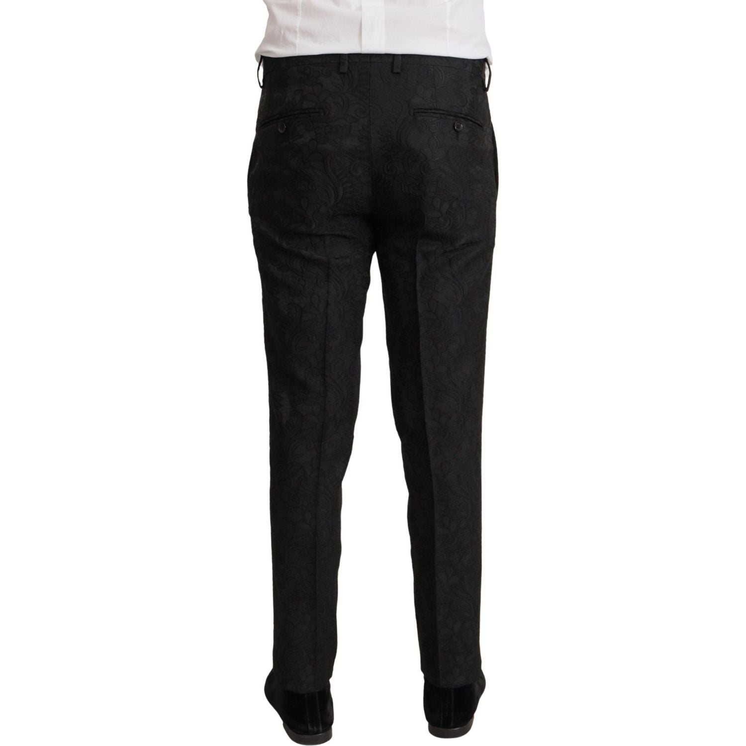 طقم بدلة مارتيني باللون الأسود اللامع من دولتشي آند غابانا