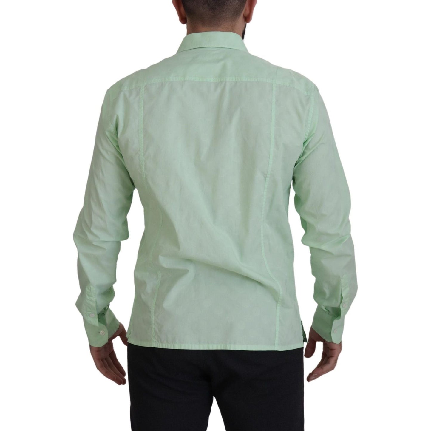 Mint Green Slim Fit Casual Button-Down Shirt