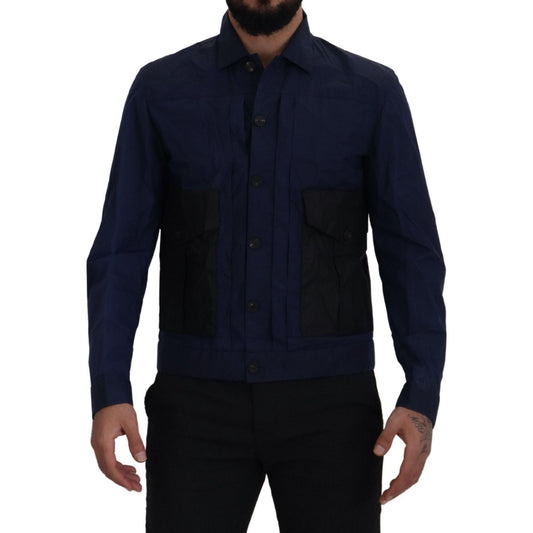 Svelte Dark Blue Cotton Shirt