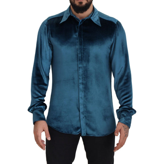 Elegant Blue Martini Slim Fit Casual Shirt