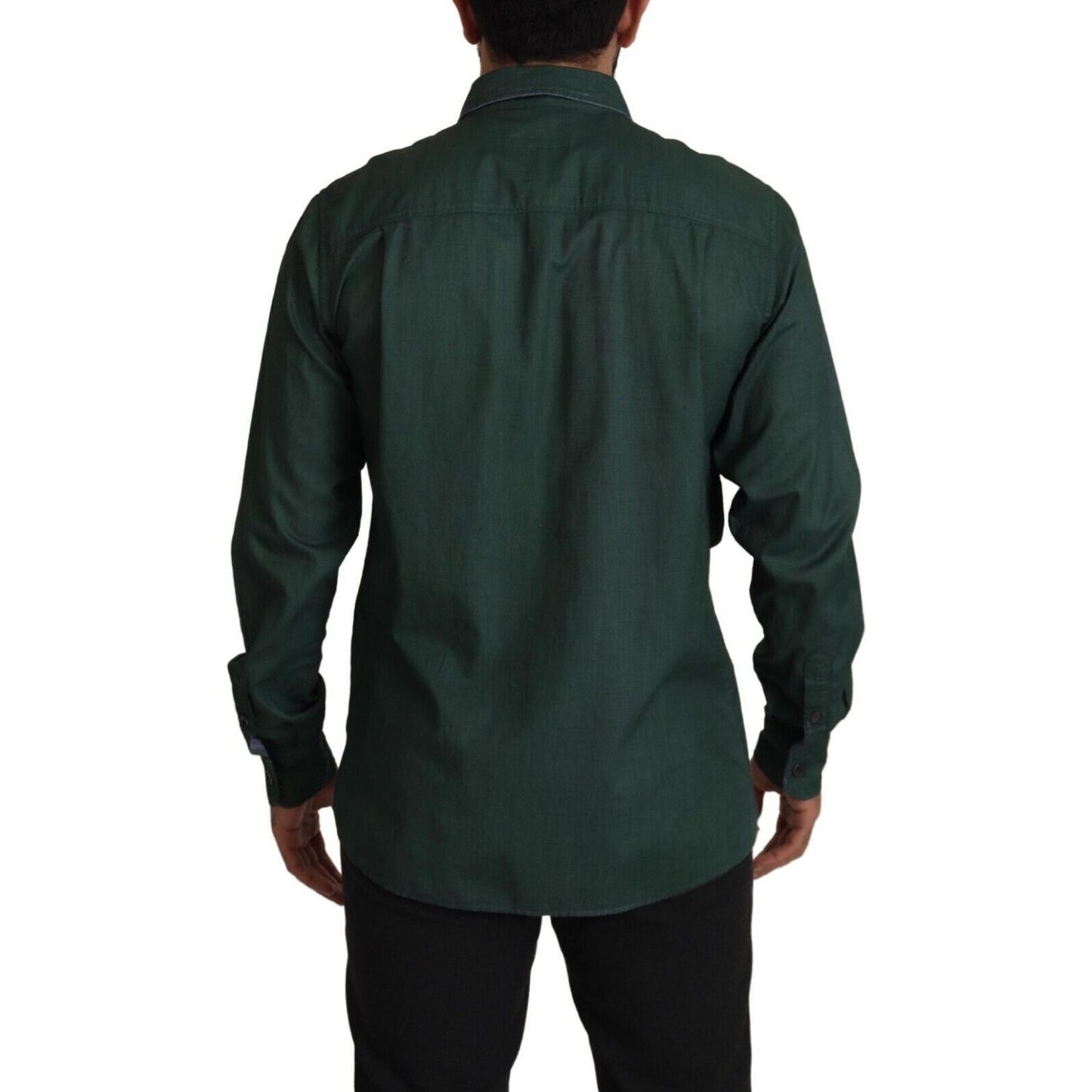 Emerald Elegance Slim Fit Casual Shirt