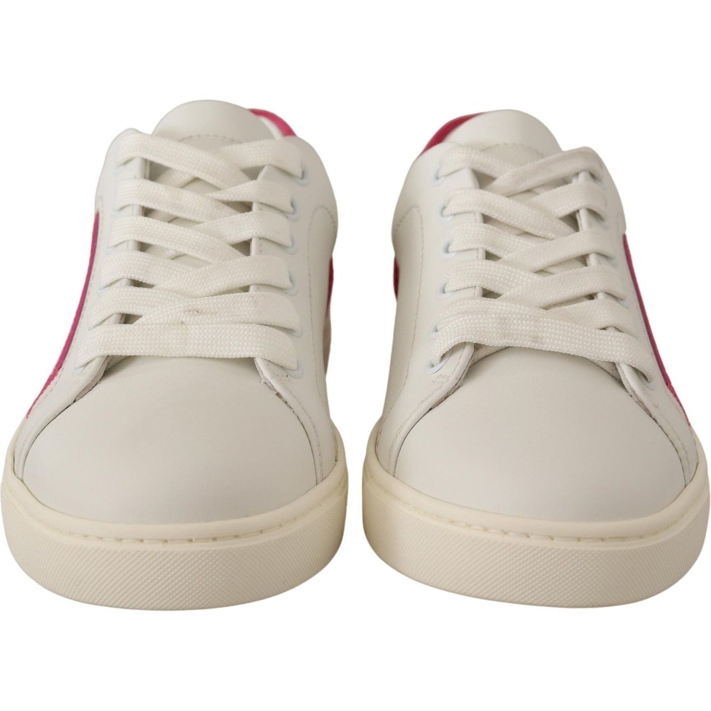 Elegant White Leather Low-Top Sneakers