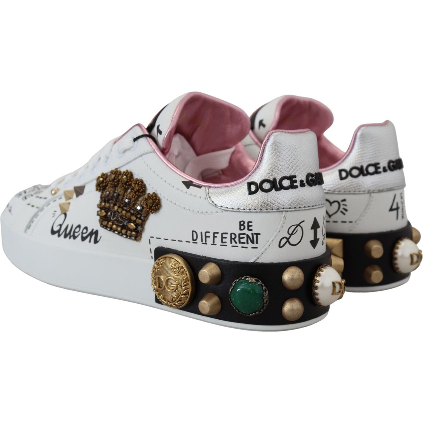 Queen Crown Chic Leather Sneakers