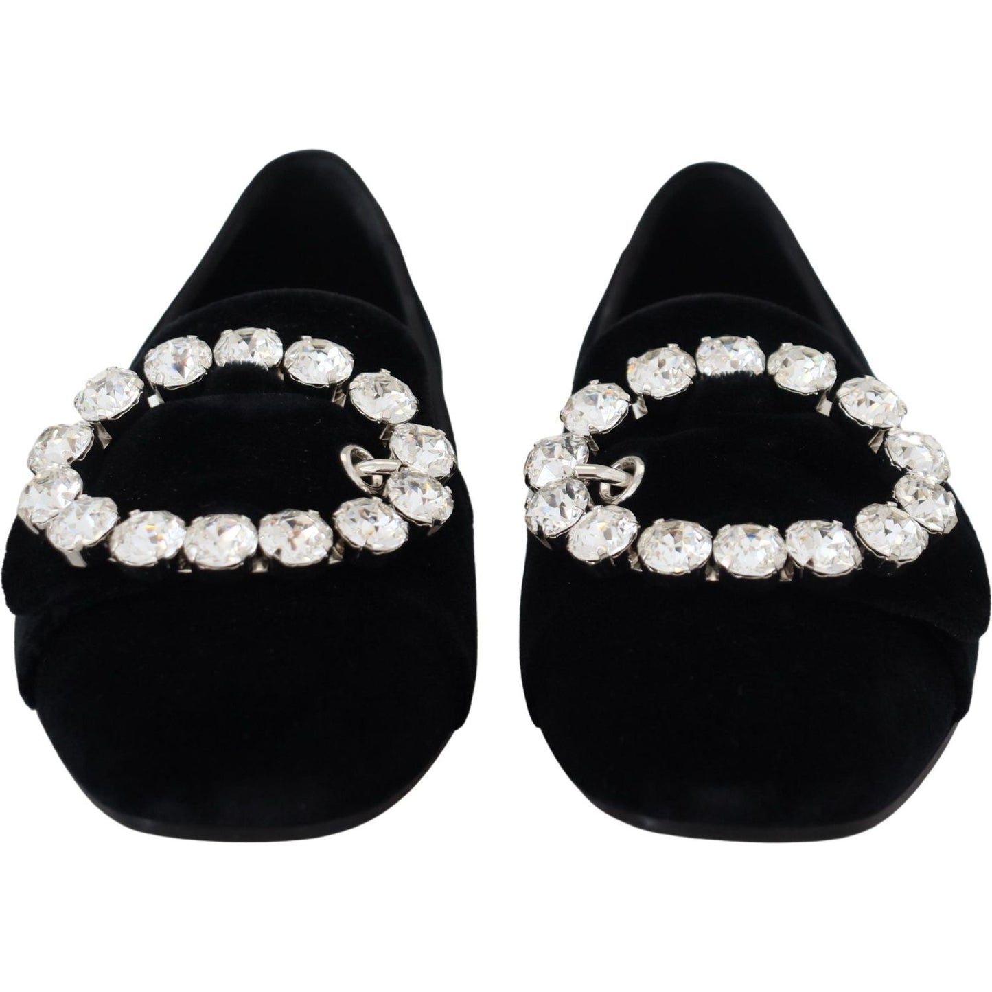 Chic Velvet Crystal-Embellished Loafers