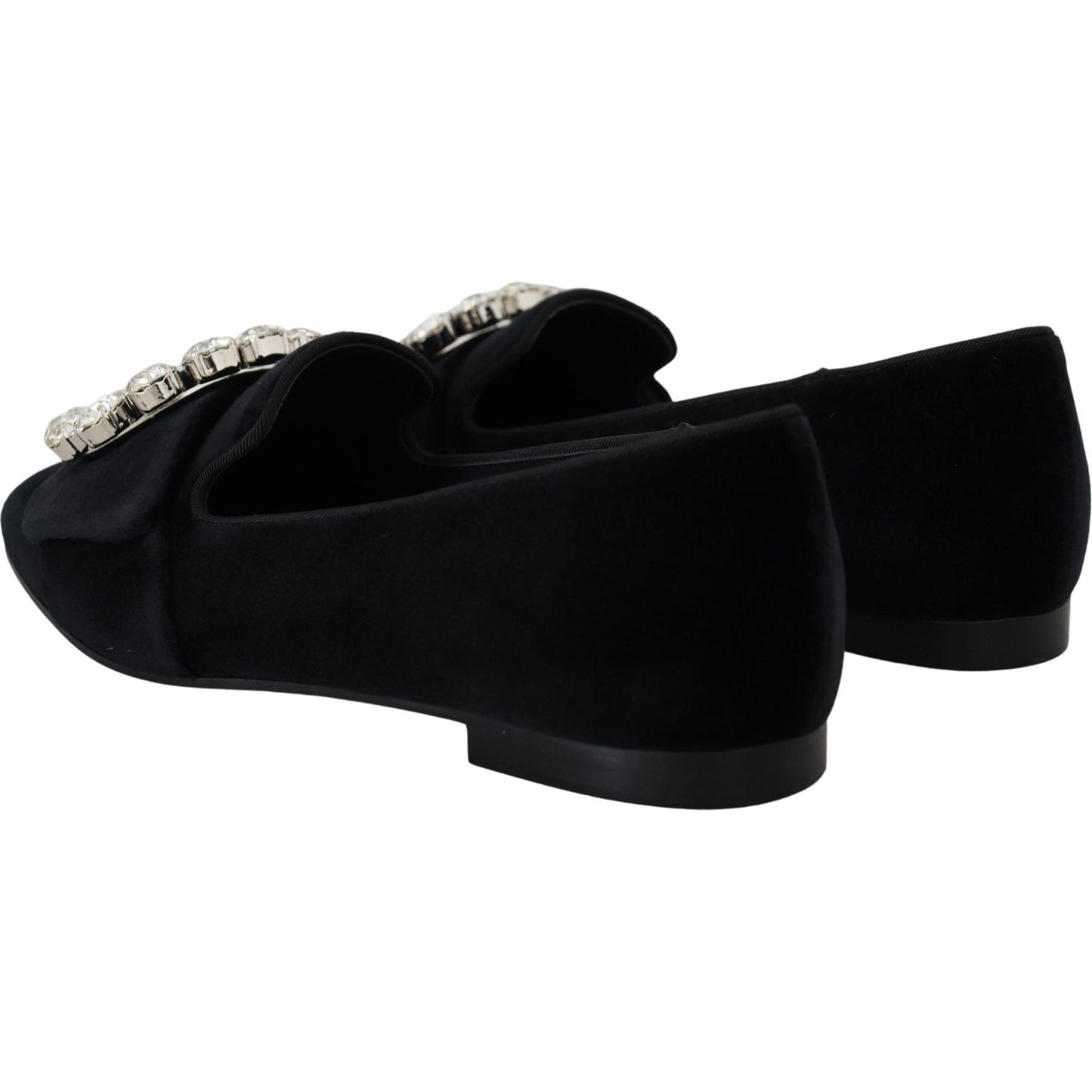 Chic Velvet Crystal-Embellished Loafers